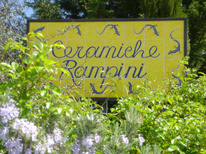 Rampini sign at entrance to Chianti workshop