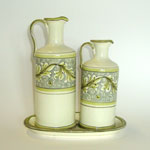Shape: OVAL Oil, vinegar set w.tray