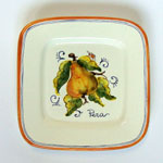 Pear. Small square plate (SQ18) - Antique Fruit (FRA001)