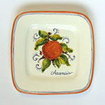 Orange. Small square plate (SQ18) - Antique Fruit (FRA001)