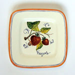 Strawberries. Small square plate (SQ18) - Antique Fruit (FRA001)