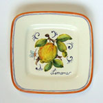 Lemon. Small square plate (SQ18) - Antique Fruit (FRA001)