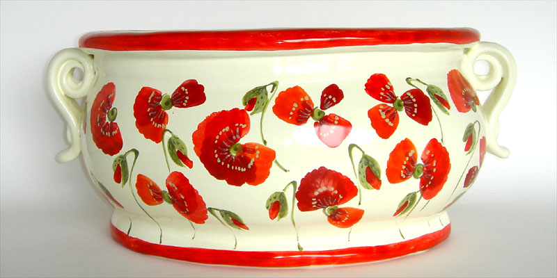 Oval planter small handle (POSH) - Poppies (PAP001)