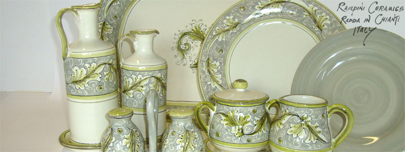 Renaissance 5 (Rose Green - Clay, Sage) (RNO005) and Monocolour (MNC000) Dinner Set