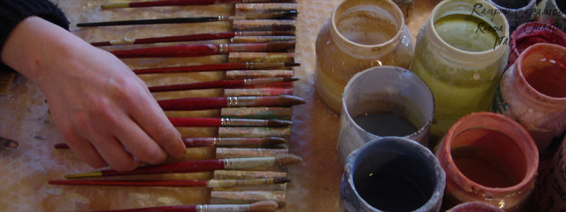 Brushes and colours