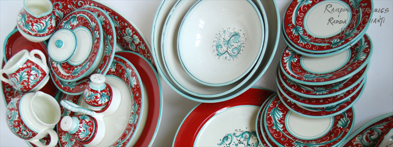 Renaissance Dark red, turqoise (RNO016)