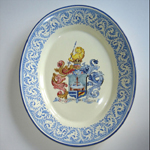 Oval plate with family crest